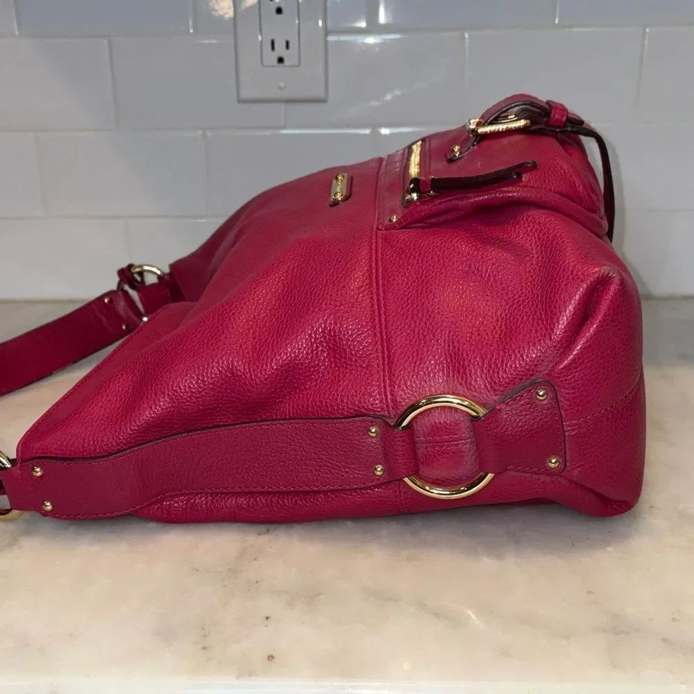 Michael Kors Bag Purse Handbag Leather Hobo Soft Pebbled Austin Pink Shoulder - Picture 10 of 16